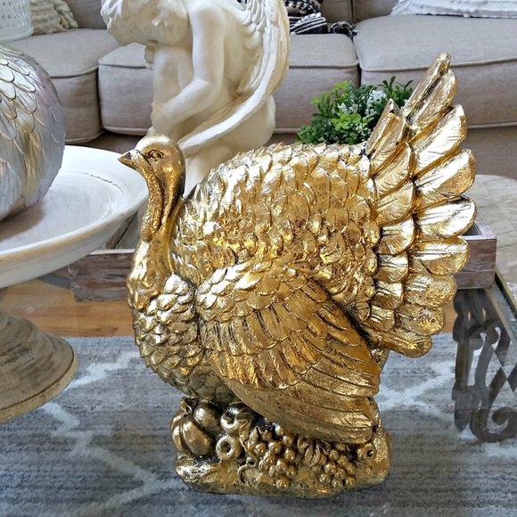 NEW! BOHO Farmhouse GOLD FALL TURKEY DECOR - Picture 4 of 4